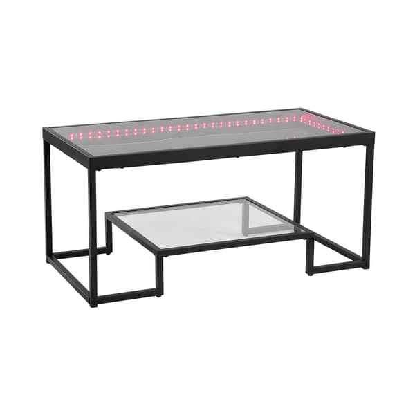 Soffbord – 2-våningar i härdat glas, LED-belysning