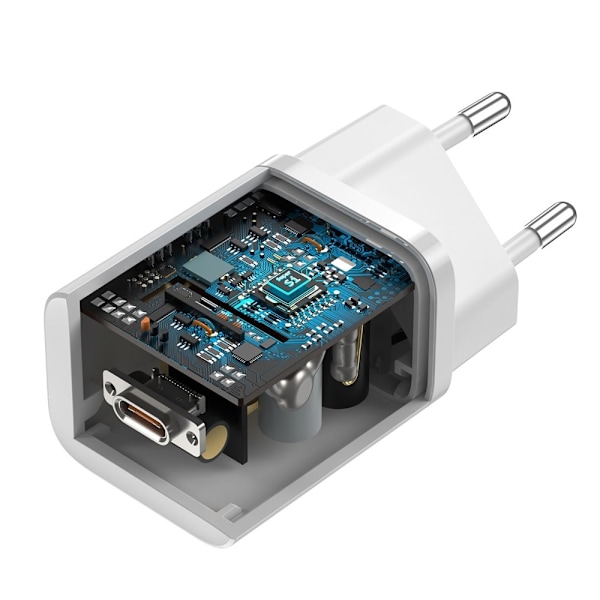 Supersnabb USB-C 25W Power Delivery Quick Charge laddare - vit