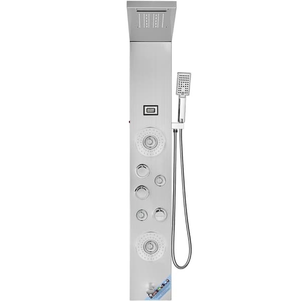 Duschpanelsystem, 6 lägen, LED-display, rostfritt stål