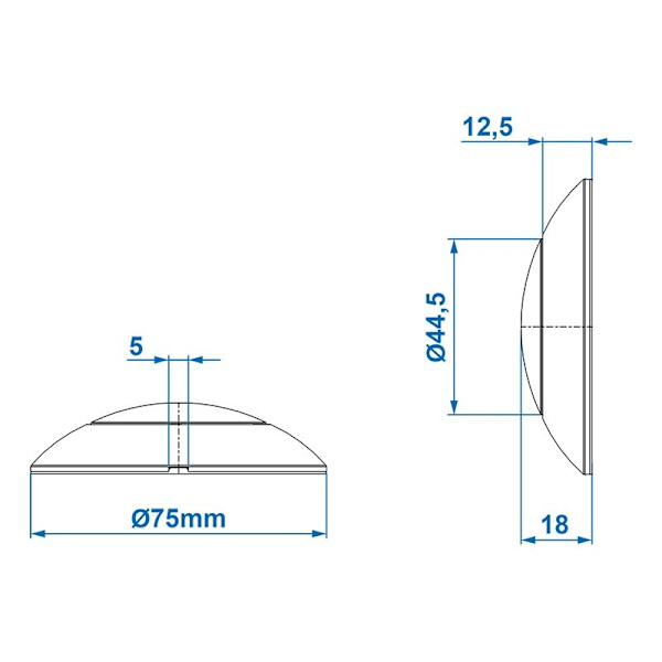 Kattovalaisin / pinta-asennettava valaisin 12 lediä 12V 240lm Ø75x18mm