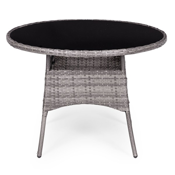 Trädgårdsmöbelset med rottingliknande finish – 4 stolar + Round Table MultiGarden