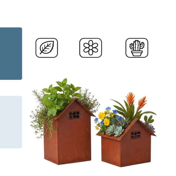 Rustfri metal haveplanter sæt med 2