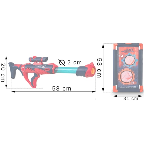 Kuglekastepistol med mål Ricokids 772700