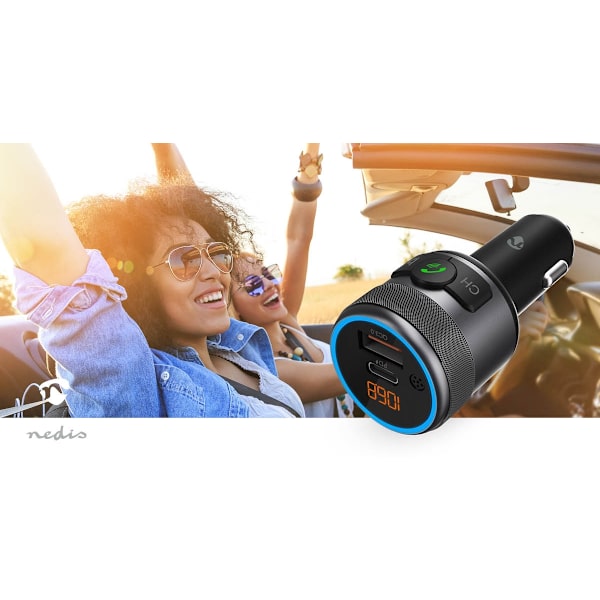 FM-lähetin Autoon | Kiinteä | Hands free - puhelut | 1 " | Amber -näyttö | Bluetooth® | PD 18 W / PD 24 W | Pikalataus | Bassokorostus | Google Assist
