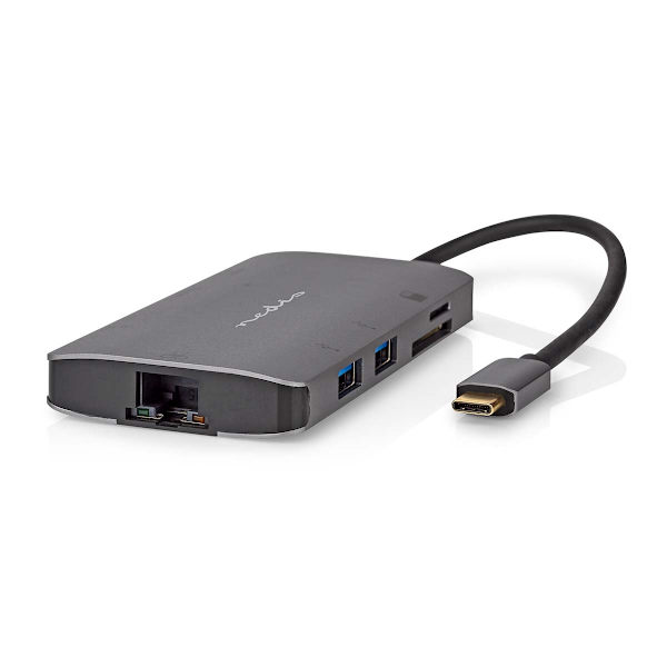 USB N Moniporttisovitin | USB 3.2 Gen 1 | USB-C™ Uros | HDMI™ Ulostulo / Micro SD / RJ45 Naaras / SD / USB-C™ Naaras / 3x USB-A Naaras | 5 Gbps | 0.20