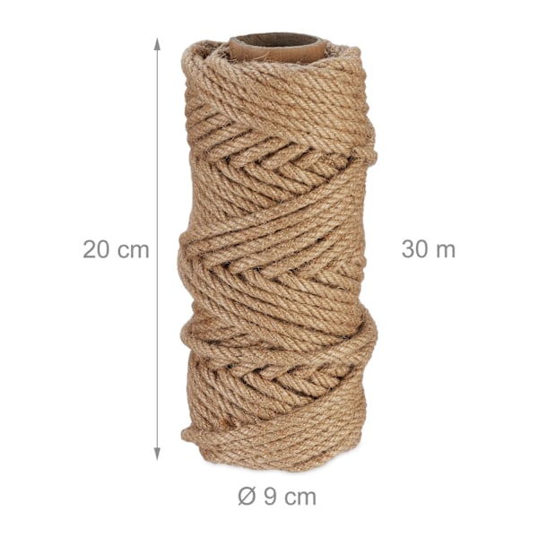 Jutekabel 6 mm x 30 m uppsättning om 2