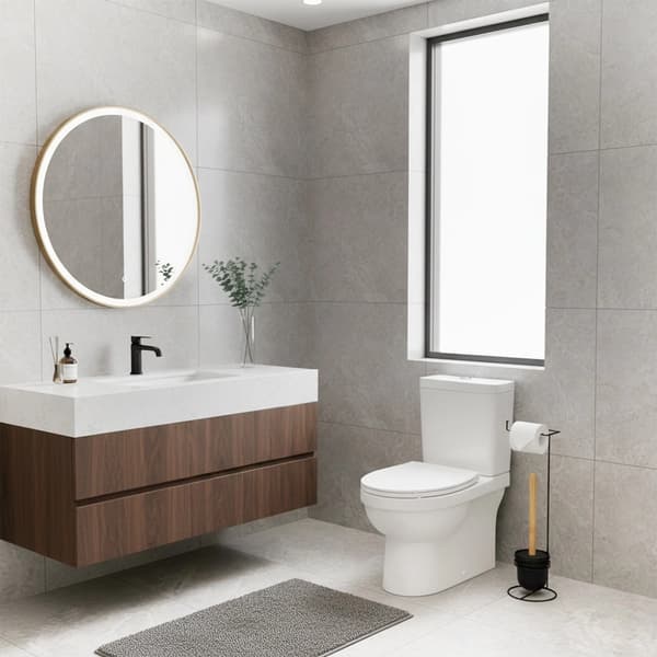 WC-paperiteline ja harjasetti, musta, 53 cm