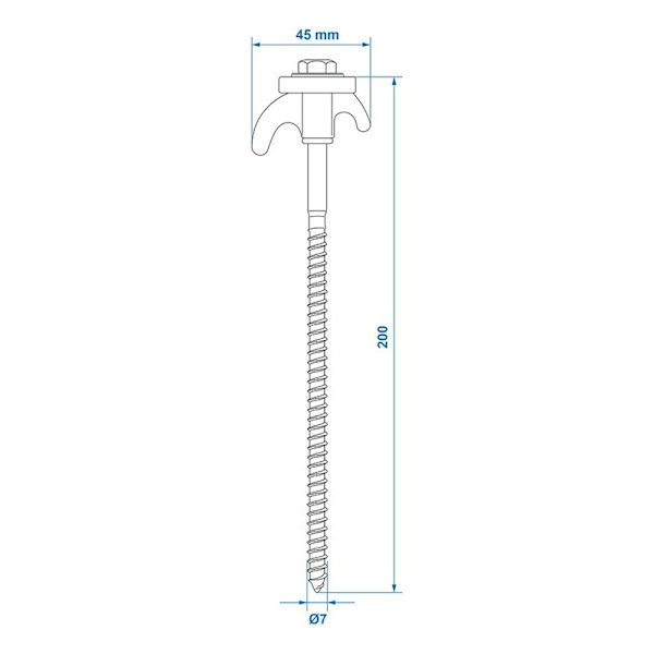 Telttatappi 20cm metallikierrettävä muovikoukulla