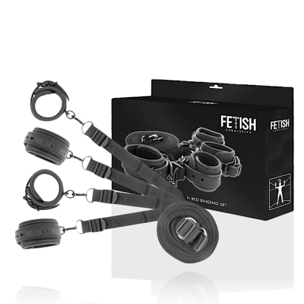 Fetish Submissive - Setti käsiraudat ja solmiot nopreenivuorella