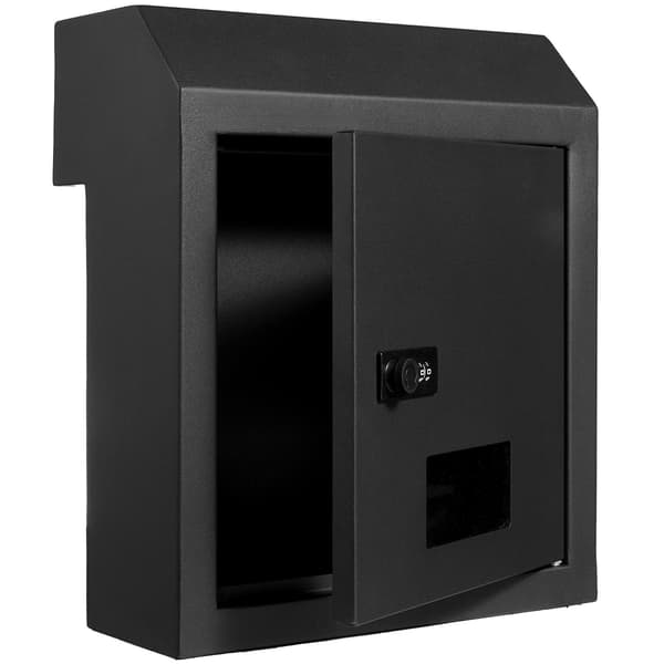 Nøgleboks til indbygning gennem døren, stålkombinationslås, sort