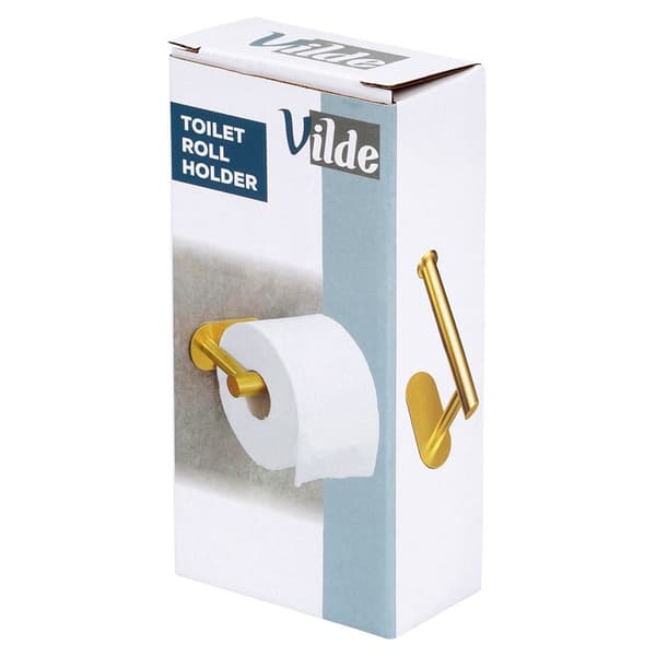 Toalettpappershållare stål guld