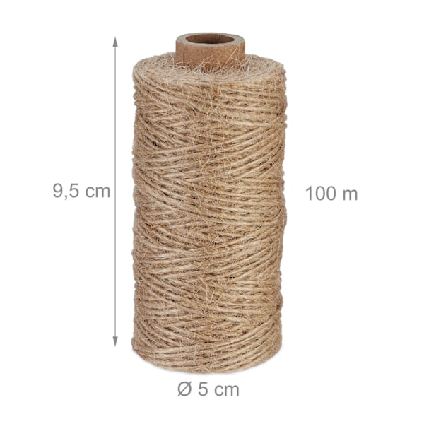Jutekabel 1 mm x 100 m uppsättning om 6