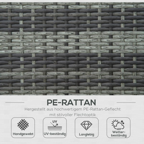 Polyrattan Dobbelt Liggestol Liggestol Haveseng Til 2 Personer Afslapnings Liggestol Luksuslounge 5-Lags Ryglæn Metal Pe Rattan 196X120X28Cm