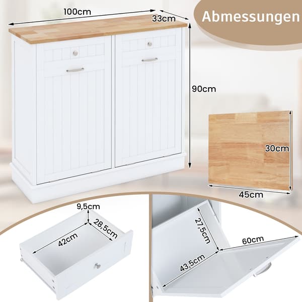 Köksskåp med skärbräda och lådor