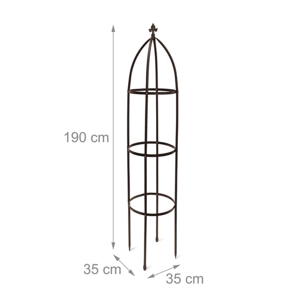 Trellisobeliski metallinruskea 190 cm