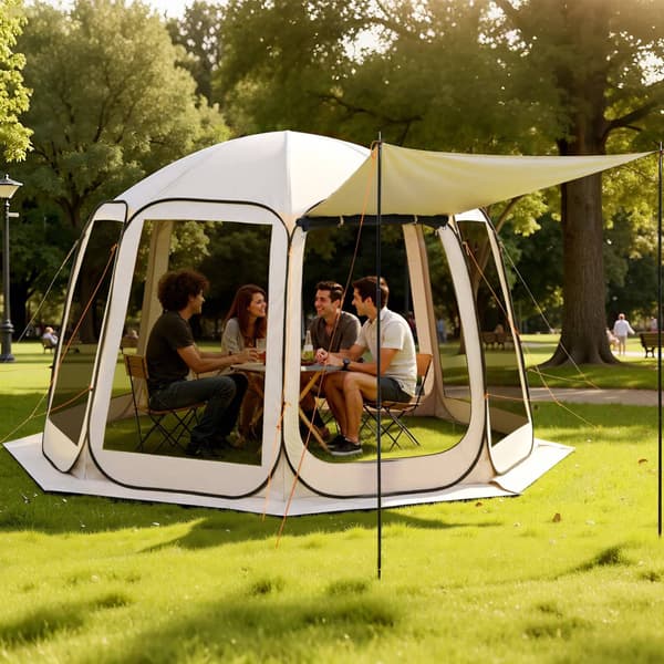 Pop Up -katosteltta, 10–12 hengelle, markiisi