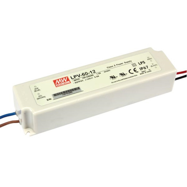 Skiftende strømforsyning - Enkelt udgang - 60W - 12 V