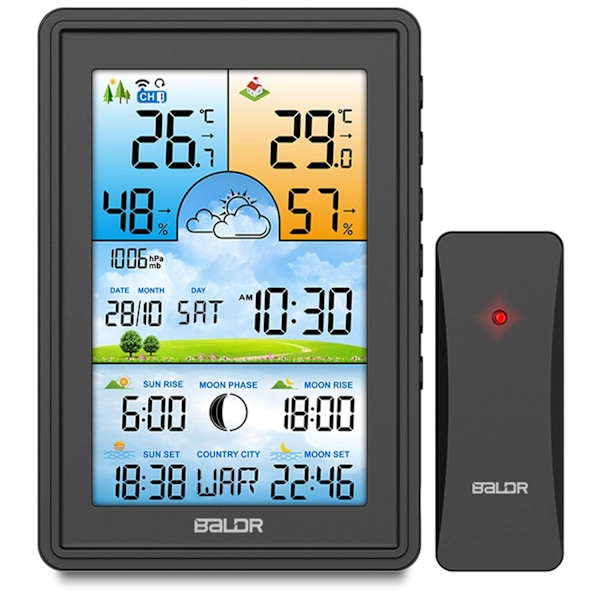 Vejrstation med display BD-906 sort