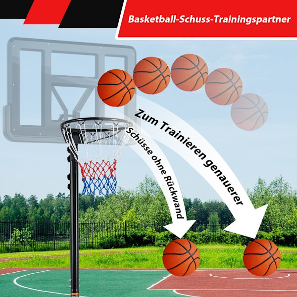 Basketkorg utomhus portabelt basketstativ 260-305cm höjdjusterbart svart