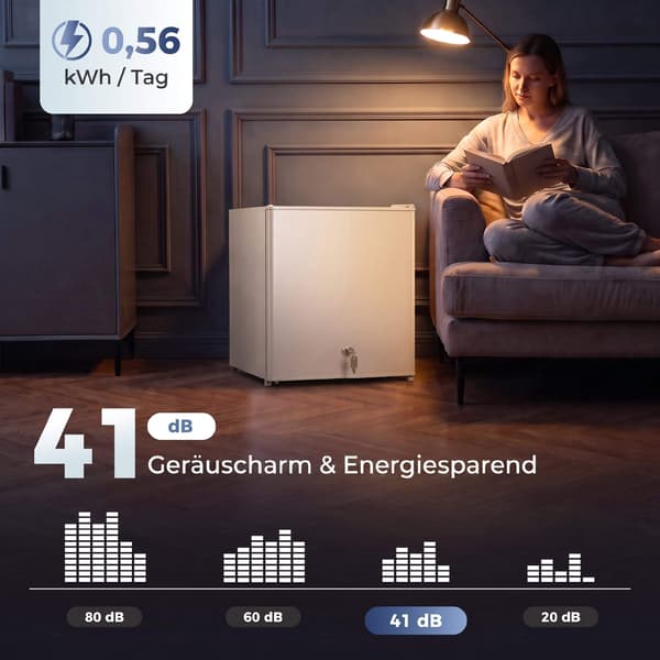 35L kompakt vit minifrys, justerbar termostat