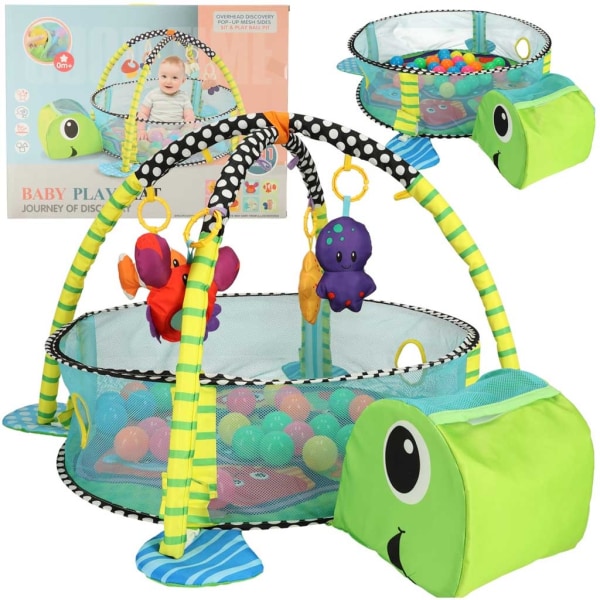 Opetusmatto 3in1 Turtle Playpen Large 0+ 30 palloa