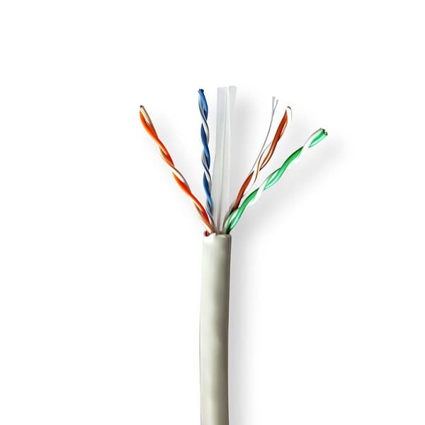 Netværkskabel Roll | CAT6 | Solid | U/UTP | Kobber | 100.0 m | Indendørs | Runde | LSZH | Grå | Gaveæske