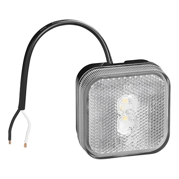 Positionslygte foran 12/24V hvid 65 x 65 mm LED