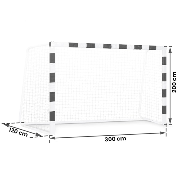 Jalkapallomaali 300 x 200 x 120 cm NS-465 musta/valkoinen