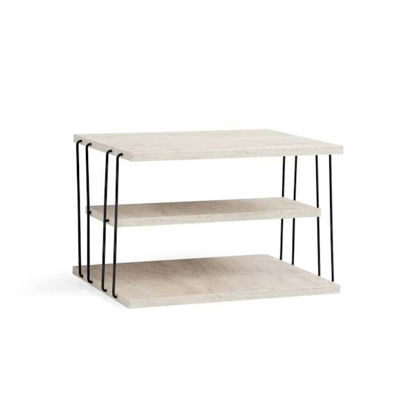 Sidebord Lifon - Sort, Travertin