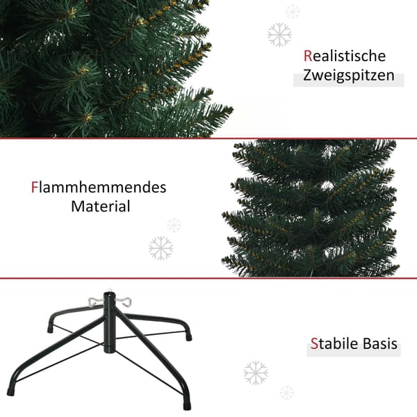 Realistisk 180 cm julgran, 380 grenar, brandsäker