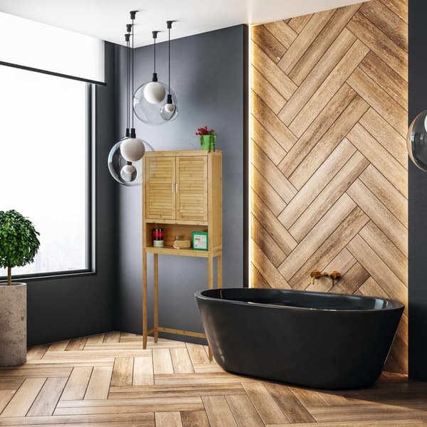 Tvättmaskinsskåp LAMELL bambu