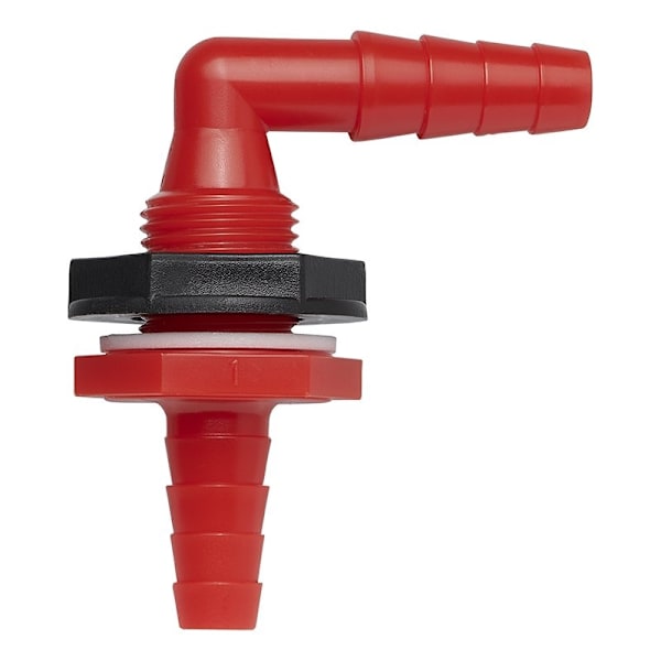 Vandbeholderstik med stik 90 grader 1/2" 10x12mm pr. stk