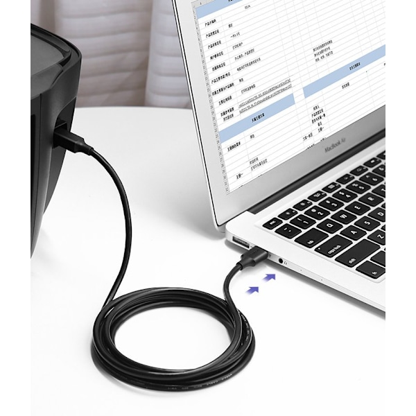 USB 2.0 - USB-B skrivarkabel 1,5m, svart
