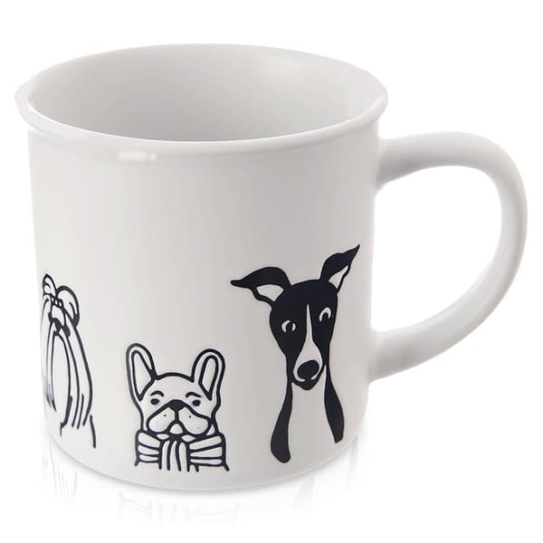 Keramisk mugg vita hundar 500 ml