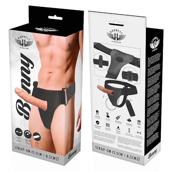 Harness Attraktion - Rnes Hollow Benny Med Vibrator 15 Cm -O- 4,5 Cm