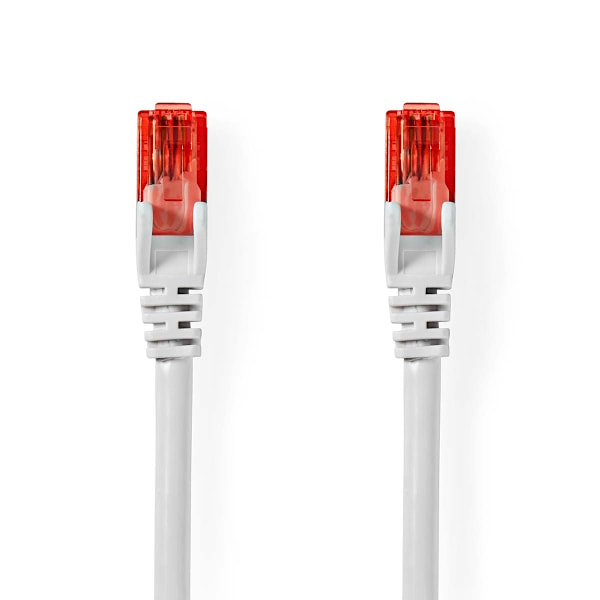 Kat 6 kabel | RJ45 Han | RJ45 Han | U/UTP | 1.50 m | Runde | PVC | Hvid | Label