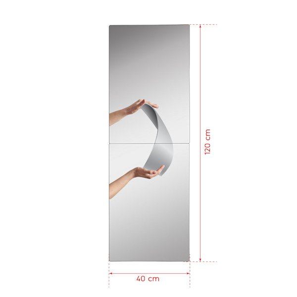 Spegel med Led Belysning Rektangulär - 40 x 120 cm - Vit