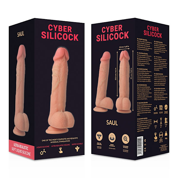 Cyber ​​Silicock - Saul Ultra Realistic Blød flydende silikone 21 Cm -O- 4,2 Cm