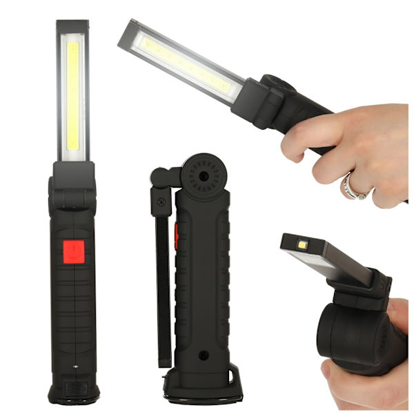 Työpaja taskulamppu USB COB -magneetti ladattava 1200 mAh 200 lm