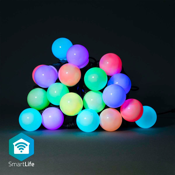 SmartLife Julbelysning | Festljus | Wi-Fi | RGB | 20 LED's | 10 m | Android™ / IOS | Glödlampediameter: 50 mm