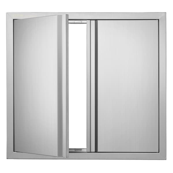 Grilldörr, dubbel 660x610 mm rostfritt stål, infälld montering