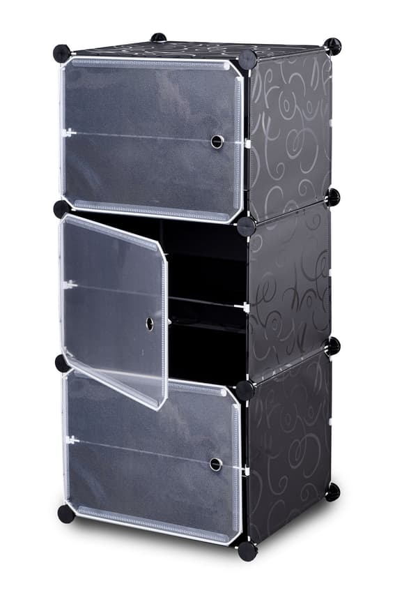 Modulaarinen kenkäkaappi, musta, vedenpitävä, metallirunko