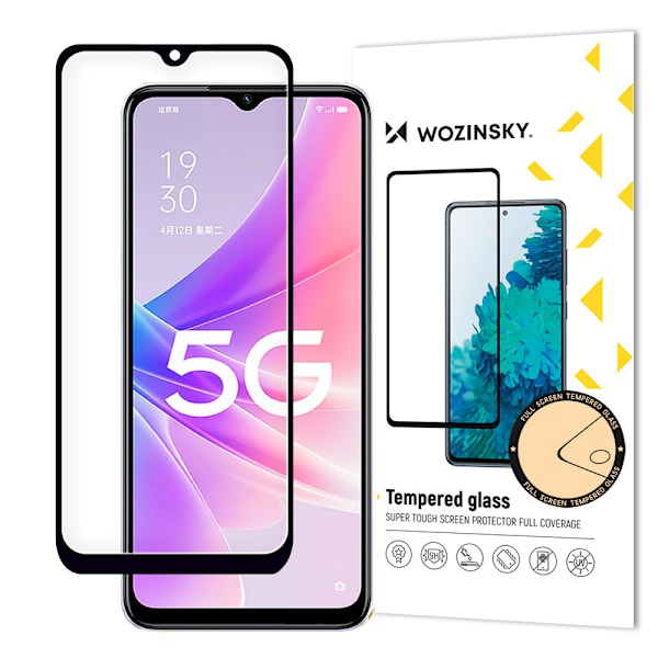9H fuldskærms hærdet glas Oppo A77 4G / A57 4G / A57s / A57e med ramme Case Friendly sort