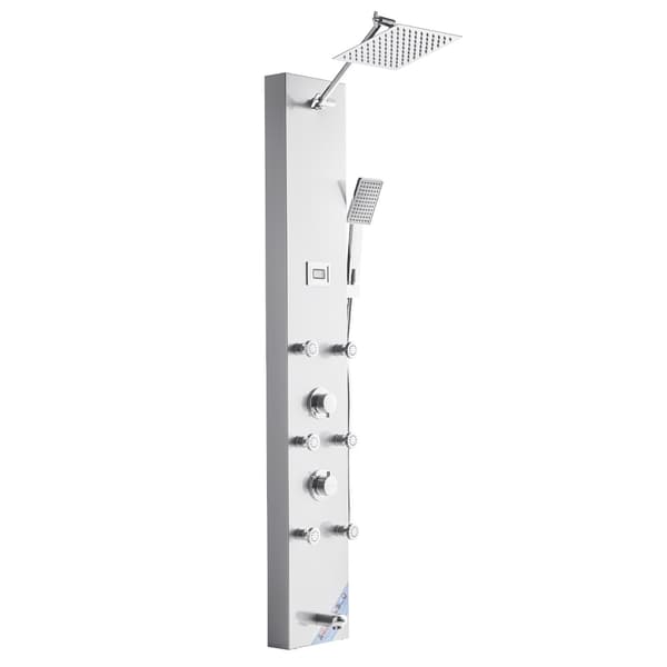 Duschpaneltornssystem – Regn, LED, 6 strålar, 122 cm