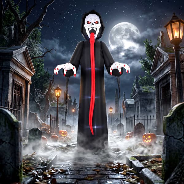 Uppblåsbart Halloween-skelett med LED-ljus, 310 cm