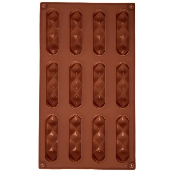 Silikoneform til småkager og praline, brun, 29,5x17x1,5 cm