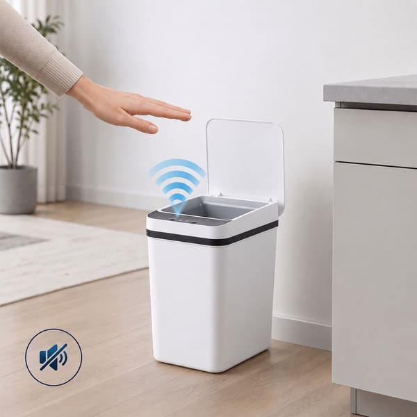 9L hvid plastik sensor køkkenspand