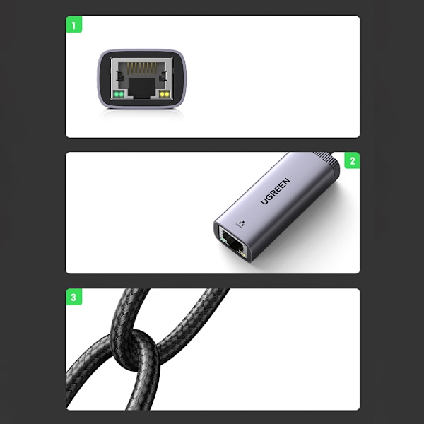 Ulkoinen USB Type C - RJ45 1Gbps verkkokortti