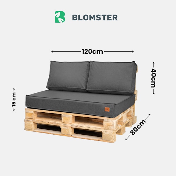 Sæt til møbler fra europaller 120x80x15 mørkegrå