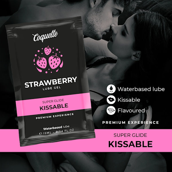 Coquette Chic Desire - jordbær vandbaseret kyssbar smøremiddellomme 10 ml